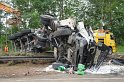 LKW umgestuerzt A 1 Rich Saarbruecken P111